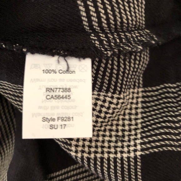 MADEWELL Off Shoulder Top Black White Plaid M L - Picture 6 of 8